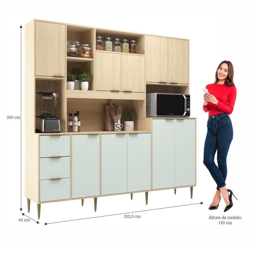 Cocina compacta Fernanda menta