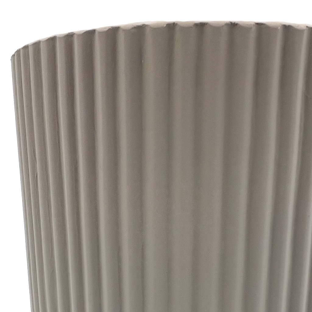 Macetero ranurado gris 14cm