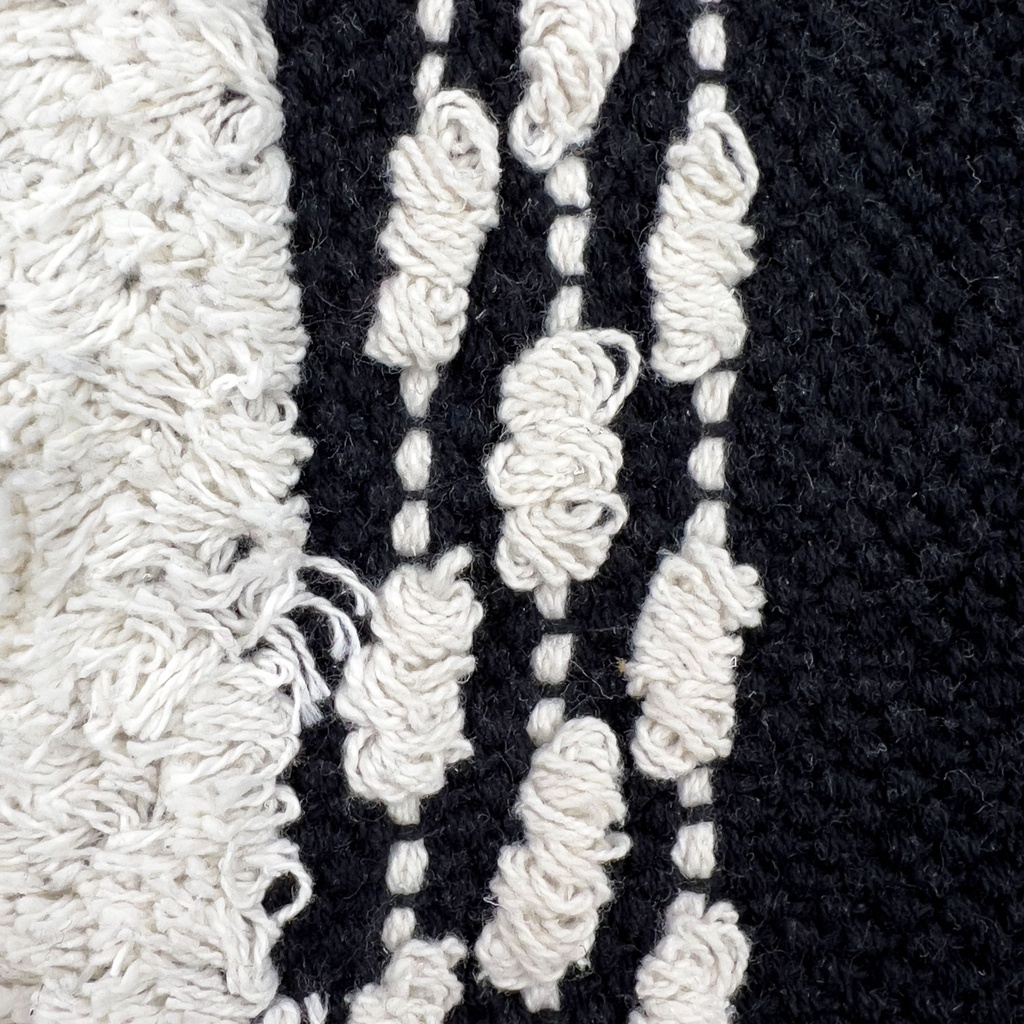 Alfombra líneas shaggy BN 150x210cm