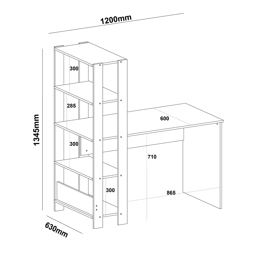 Escritorio Match 120x63x134 café claro