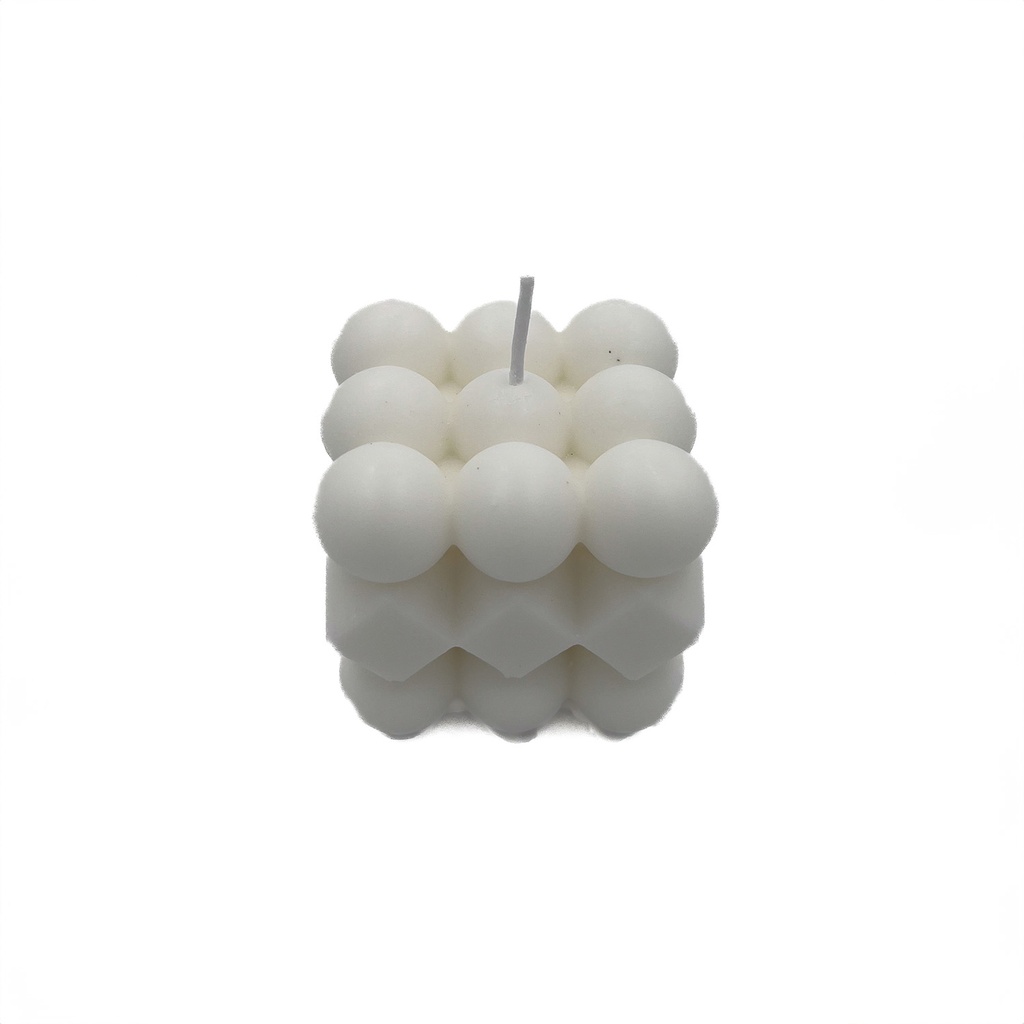 Vela cubo rubik  blanco 6cm
