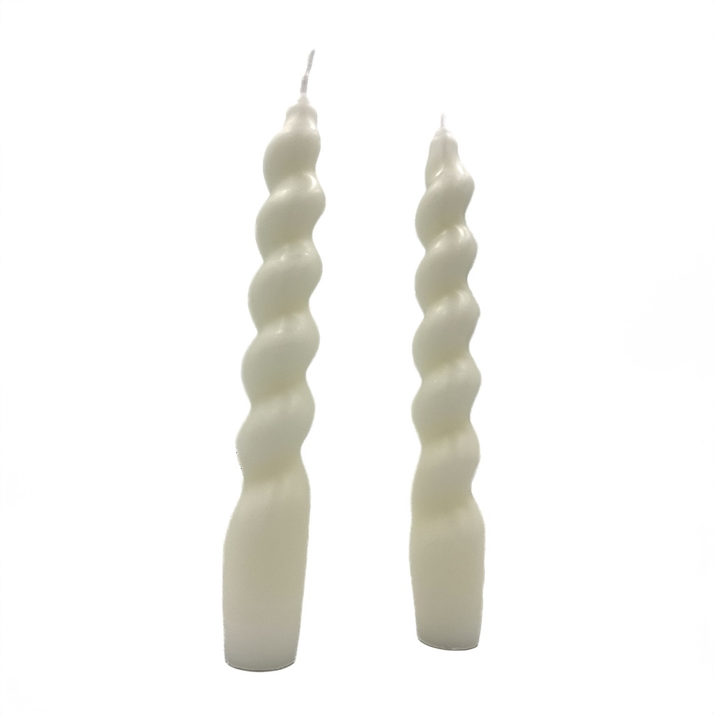 Velas torcidas blanco 18cm set de 2