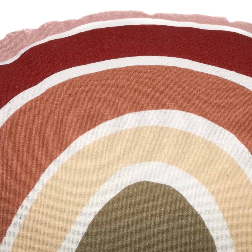 Cojín arcoiris pompones verde 30x50cm