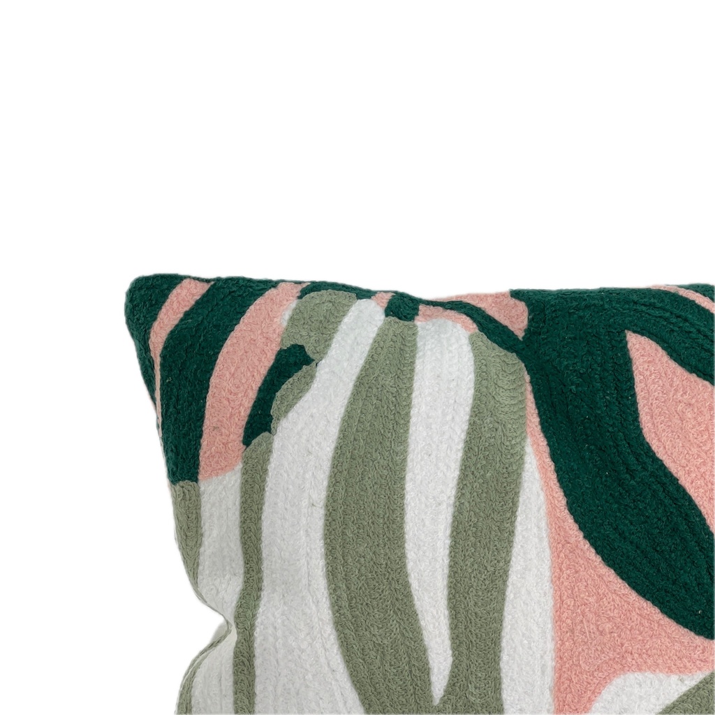 Cojín bordado hojas 30x50cm