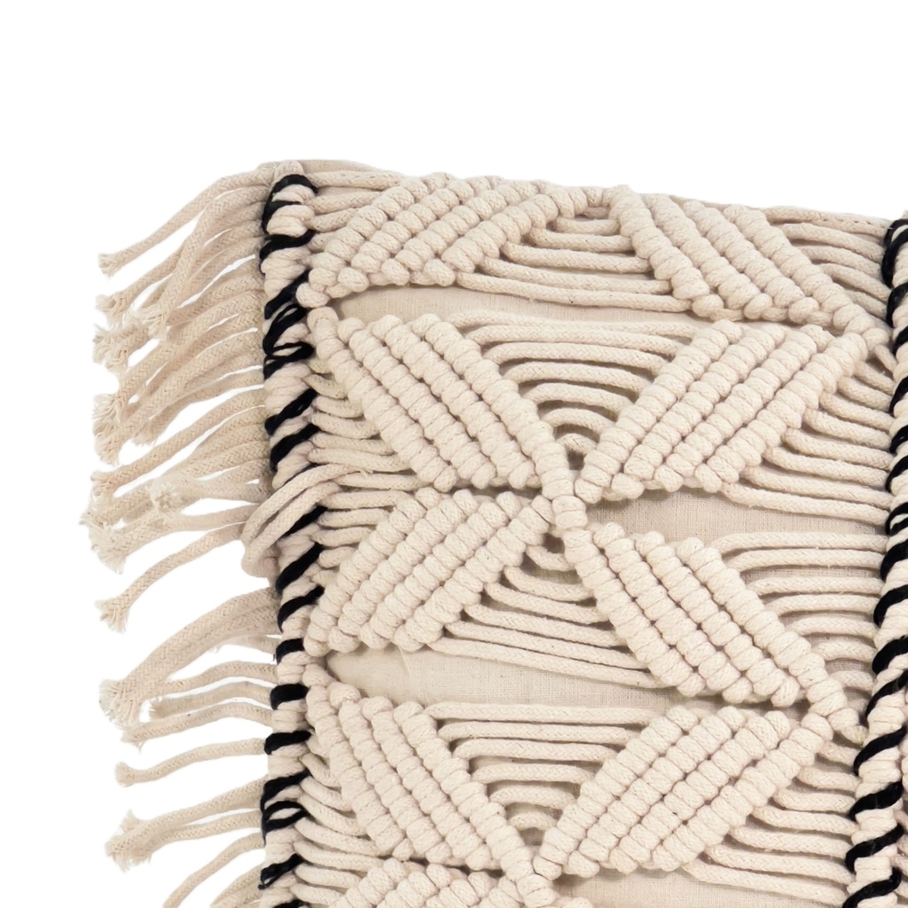 Cojín macrame crudo 30x50cm