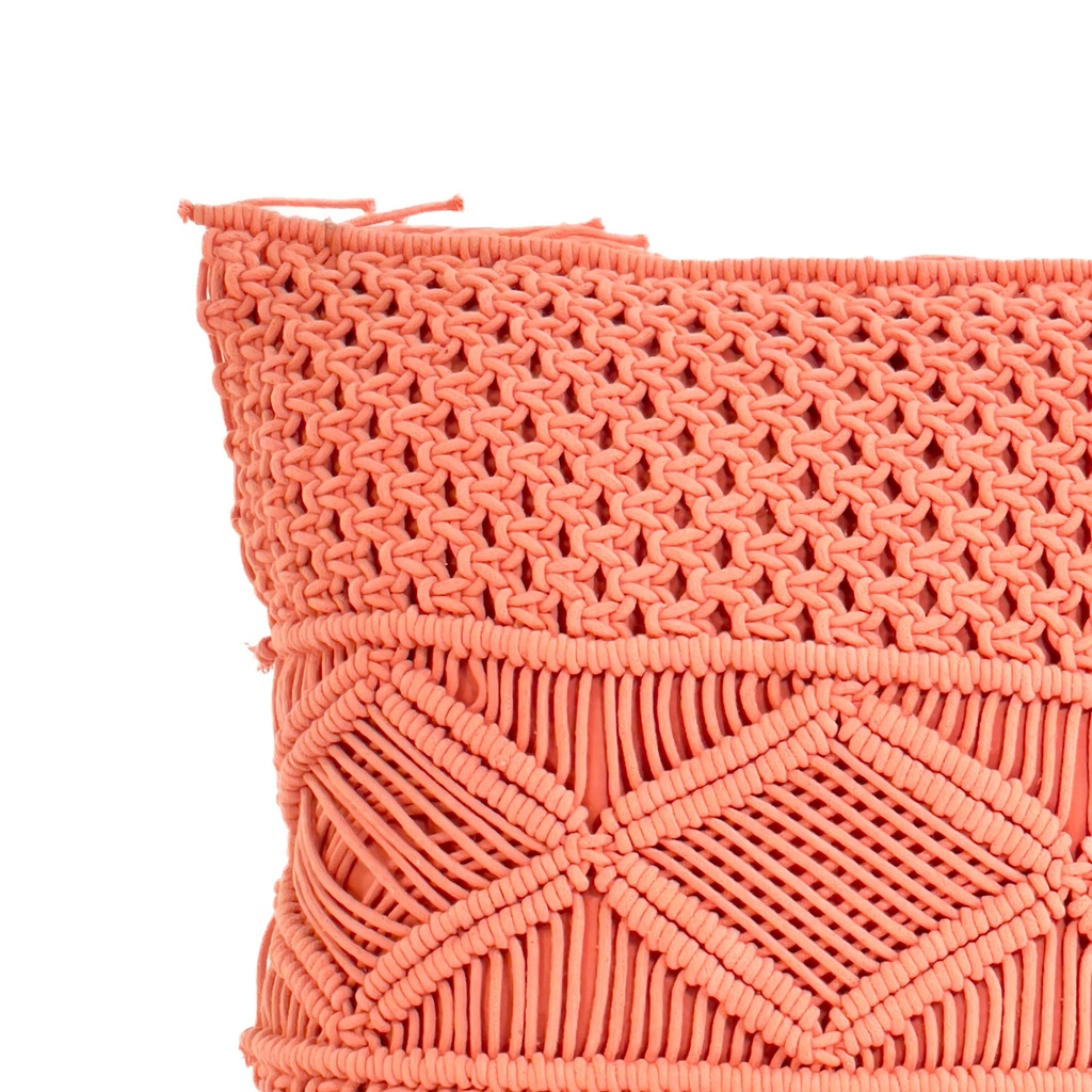 Cojín macrame rosado 45x45cm