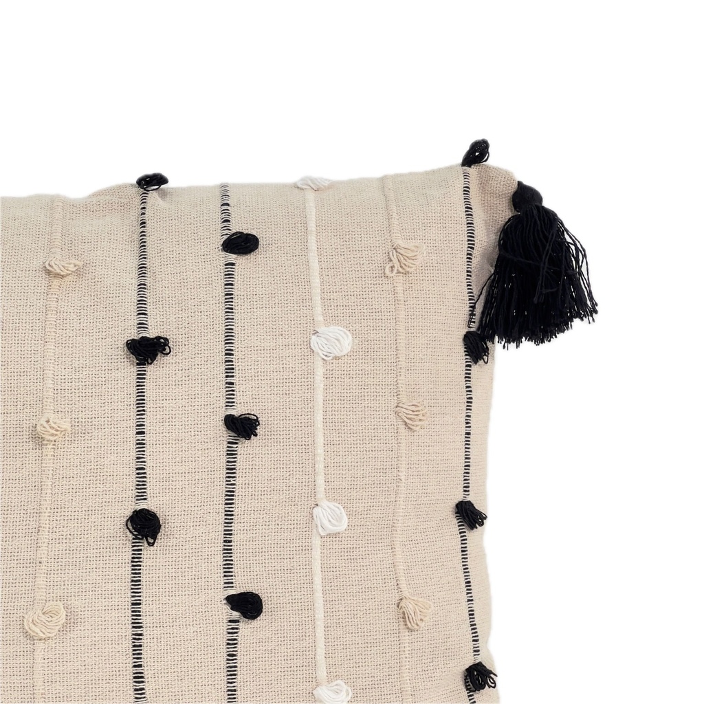 Cojín crudo líneas negras 45x45cm