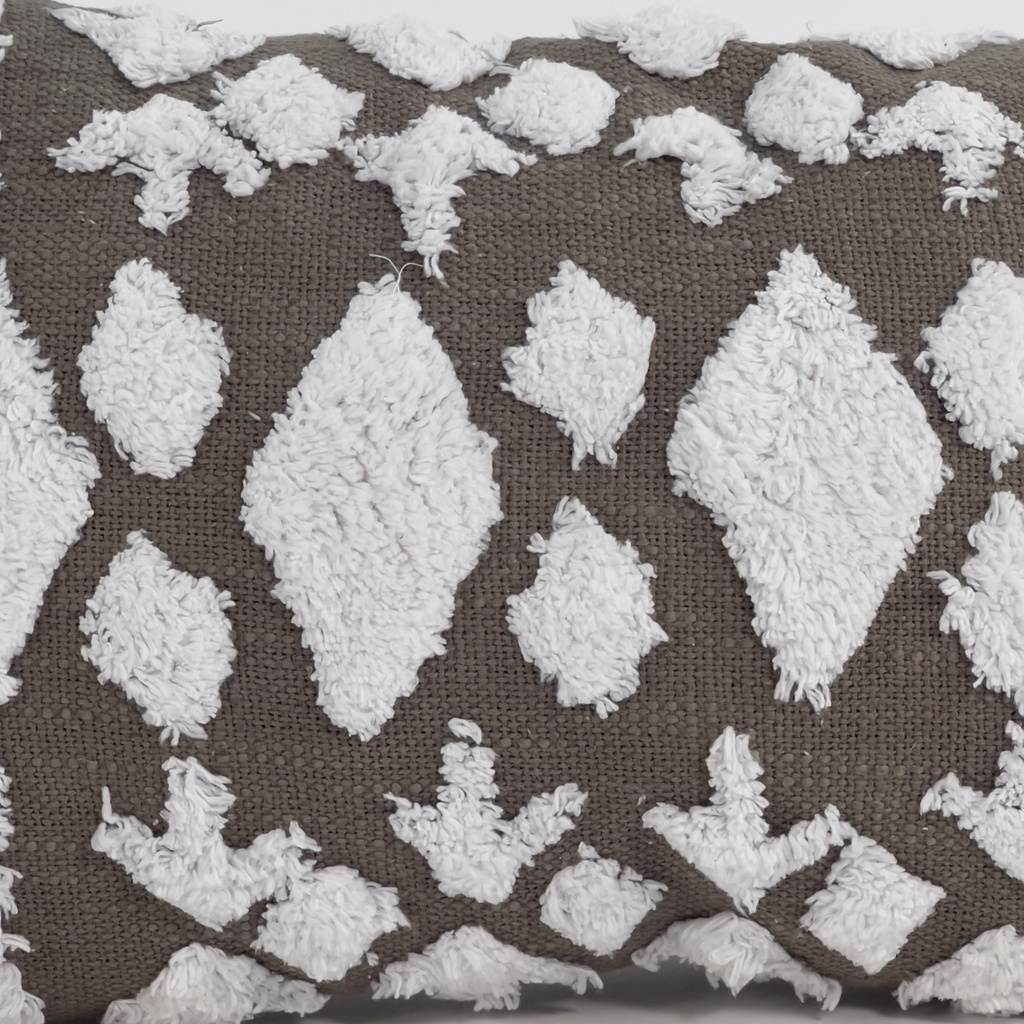 Cojín verde/blanco con borlas 30x50cm