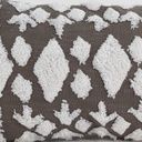 Cojín verde/blanco con borlas 30x50cm