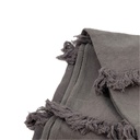 Manta algodón gris con flecos 130x170cm