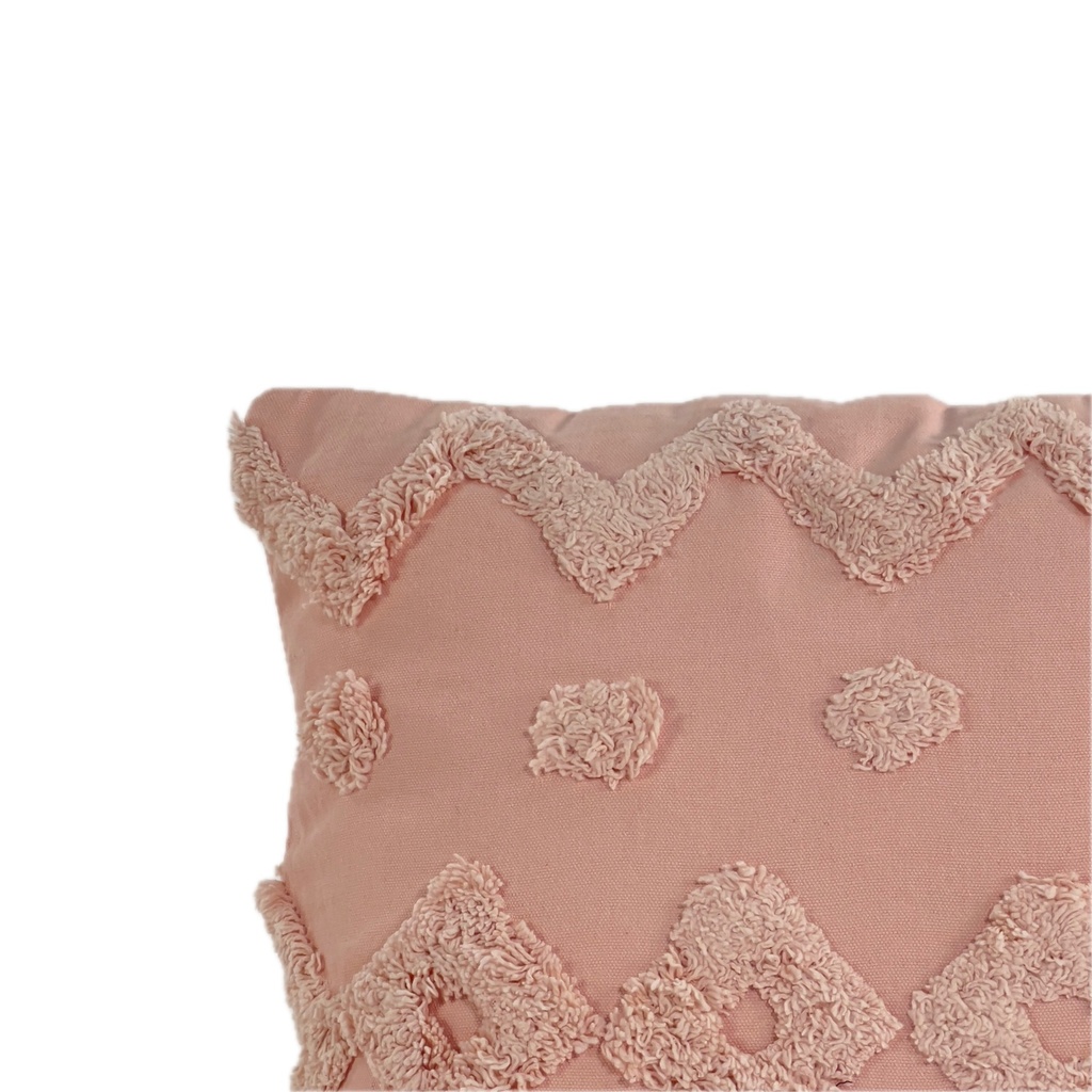 Cojín algodón textura rosa 45x45cm