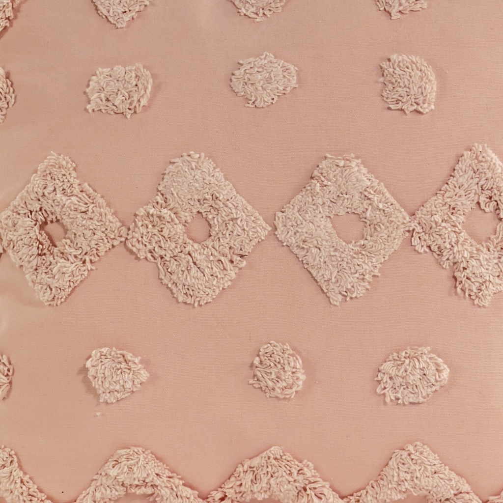 Cojín algodón textura rosa 45x45cm
