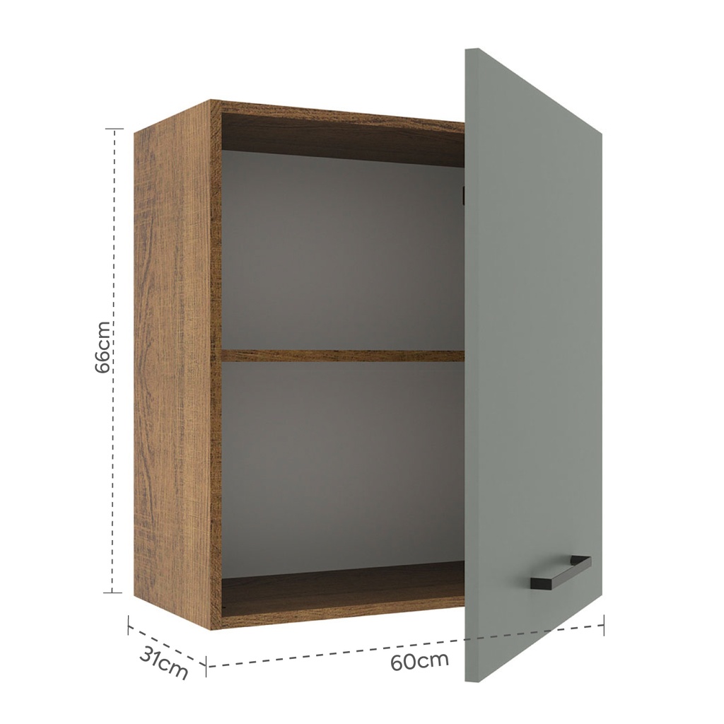 Aéreo cocina Agata gris 1 puerta 60cm