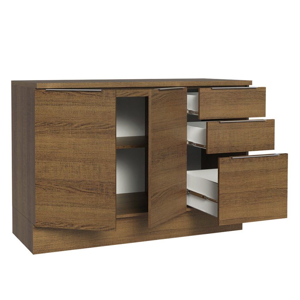 Base cocina Stella café 2 puertas 3 cajones 120cm