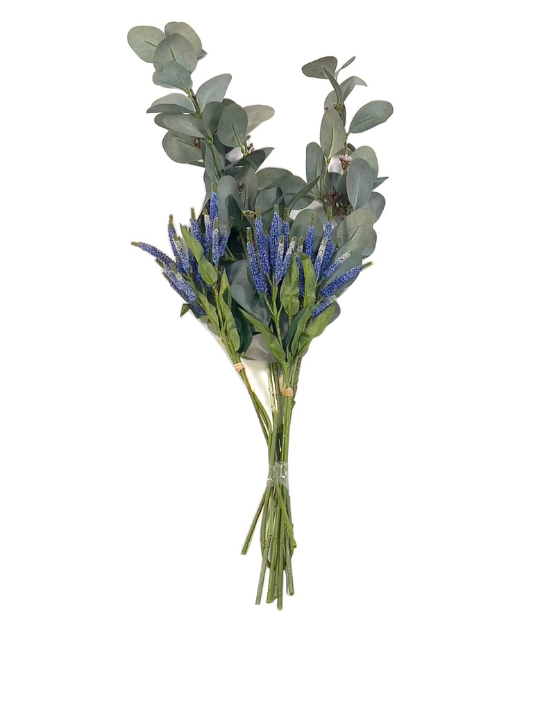Ramo flores artificiales lavandas eucalipto