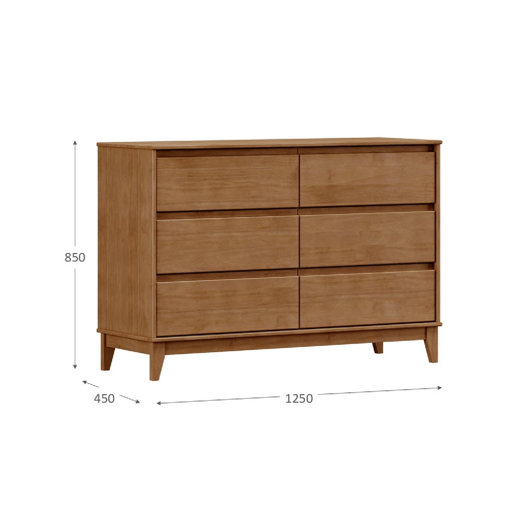 Cómoda Prata 6 cajones