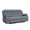 Sofá reclinable 3 cuerpos Boston gris claro