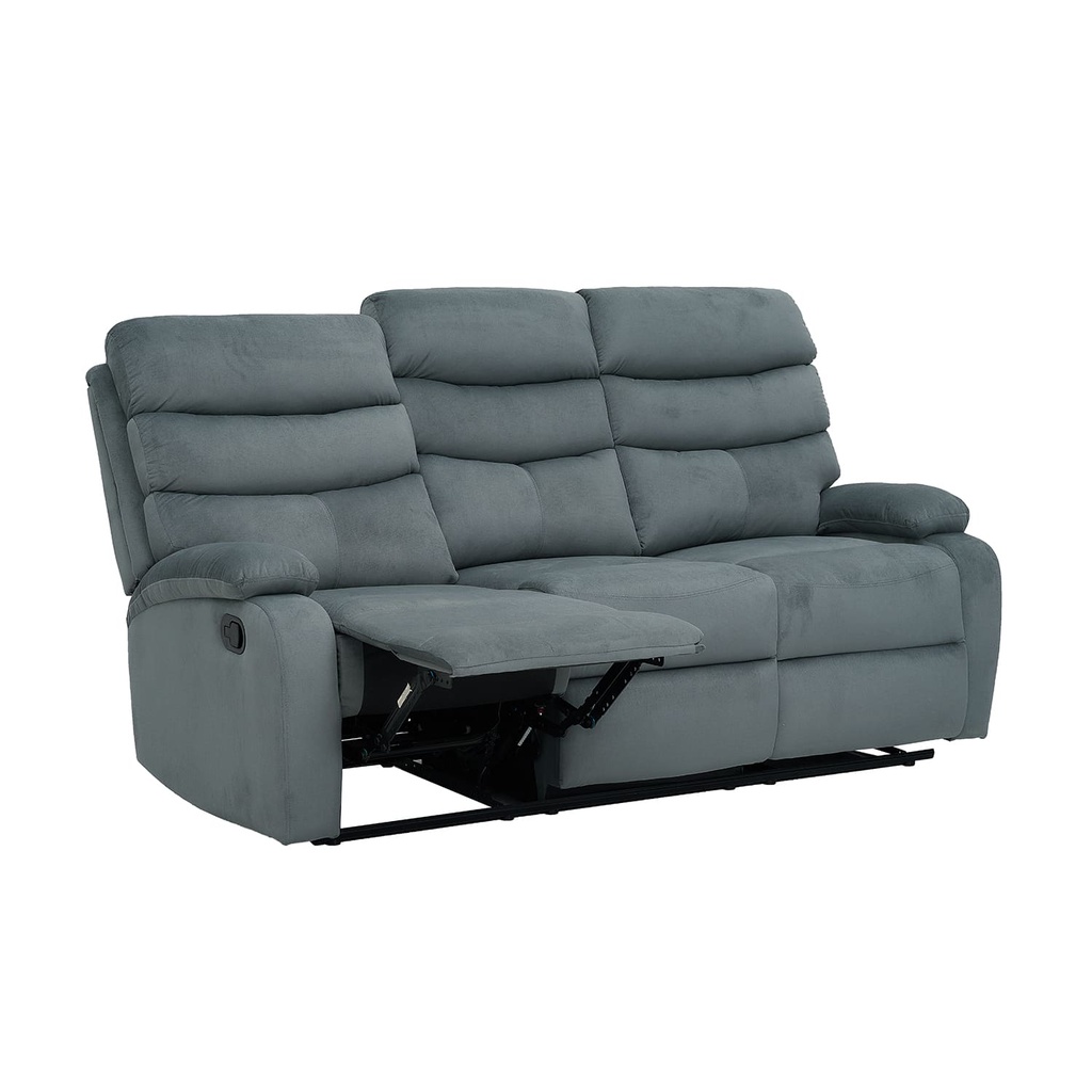 Sofá reclinable 3 cuerpos Logan gris oscuro