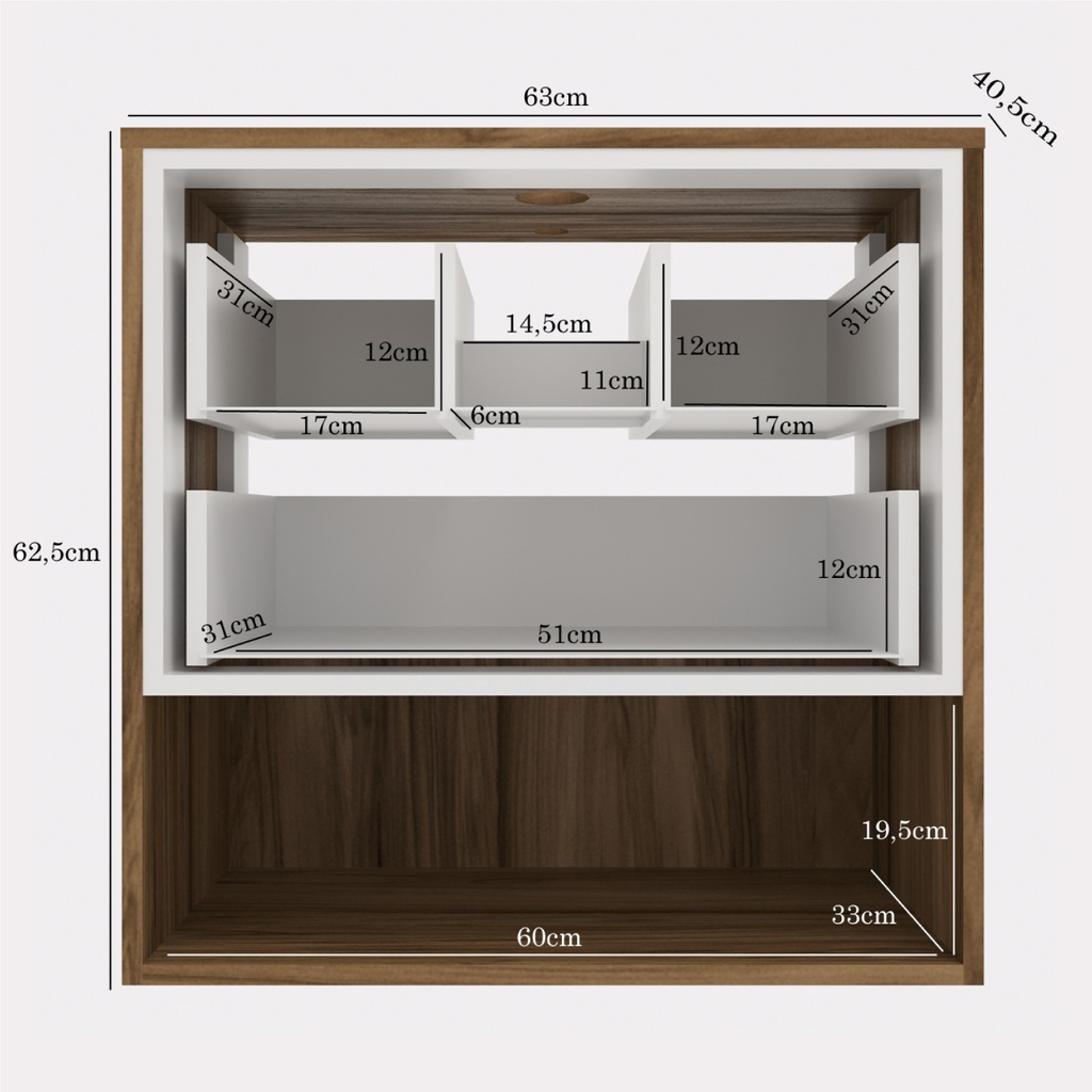 Vanitorio Gael + Lavamanos + Espejo Delta