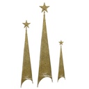 Figura navideña 180cm 100 luces LED árbol triangular dorado