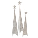 Figura navideña 210cm 100 luces LED árbol triangular plateado