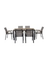 Juego comedor terraza 6 sillas Ely gris oscuro