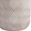 Macetero de Cemento Lineas Blancas 15cm