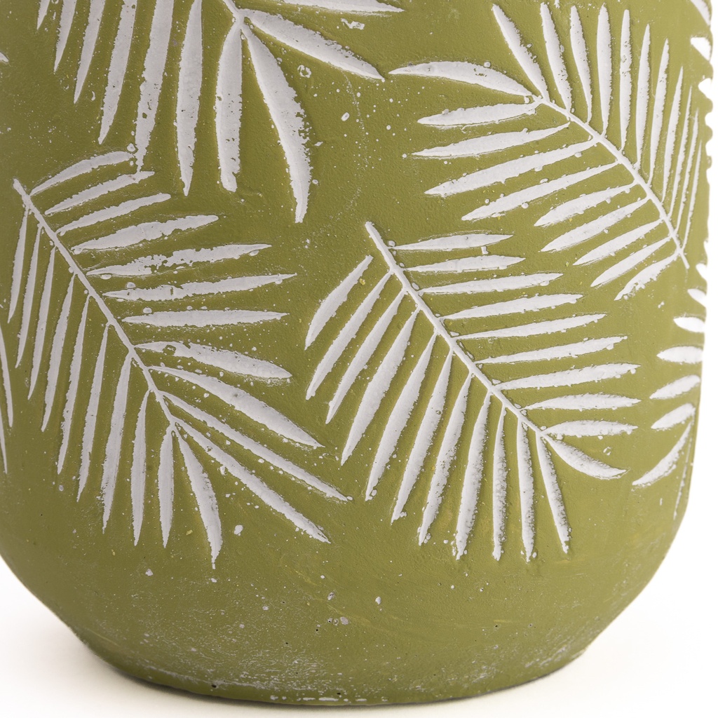 Macetero de Cemento Hojas Blancas 12,5cm