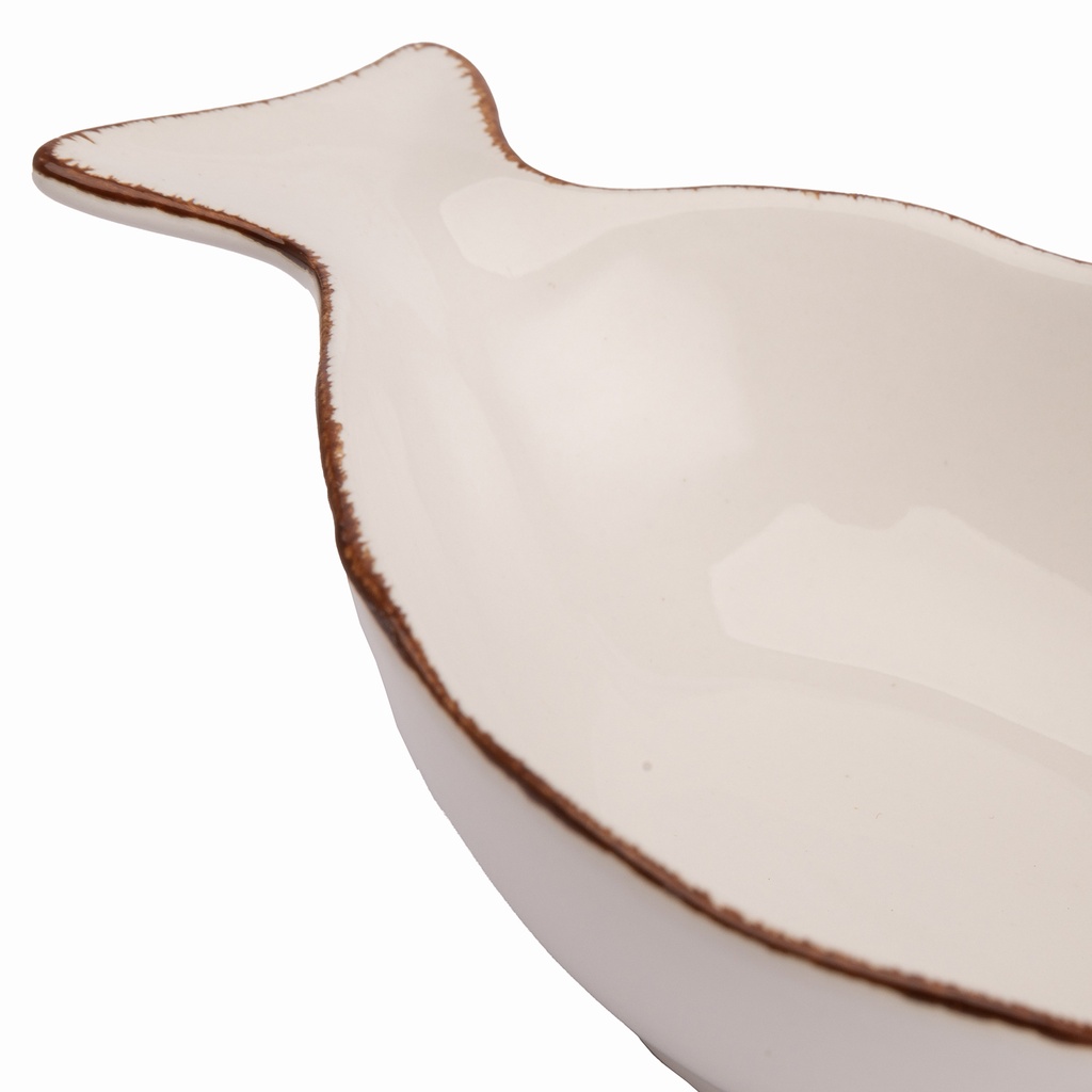Pocillo Cerámica Pescado Blanco 16,5cm