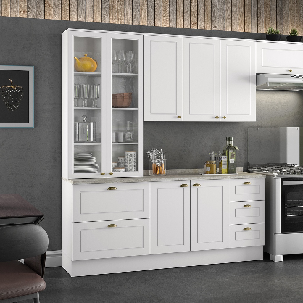 Base Cocina Americana 2 Puertas 3 Cajones 120cm