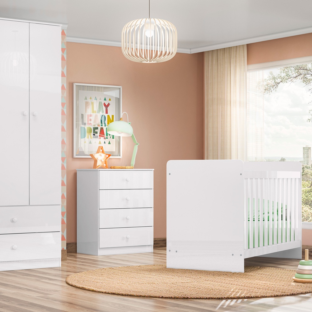 Cómoda 4 Cajones Laberinto Blanco