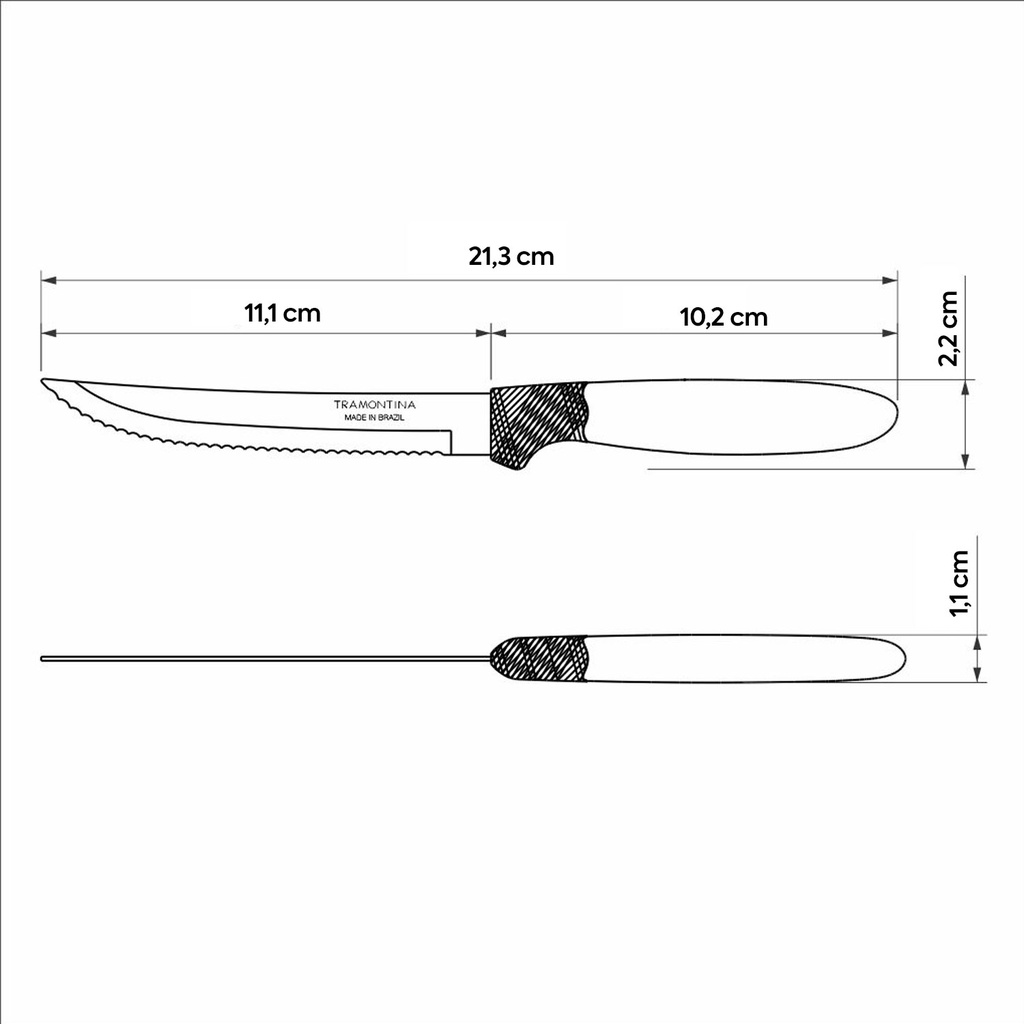 Juego 3 cuchillos asado rojo