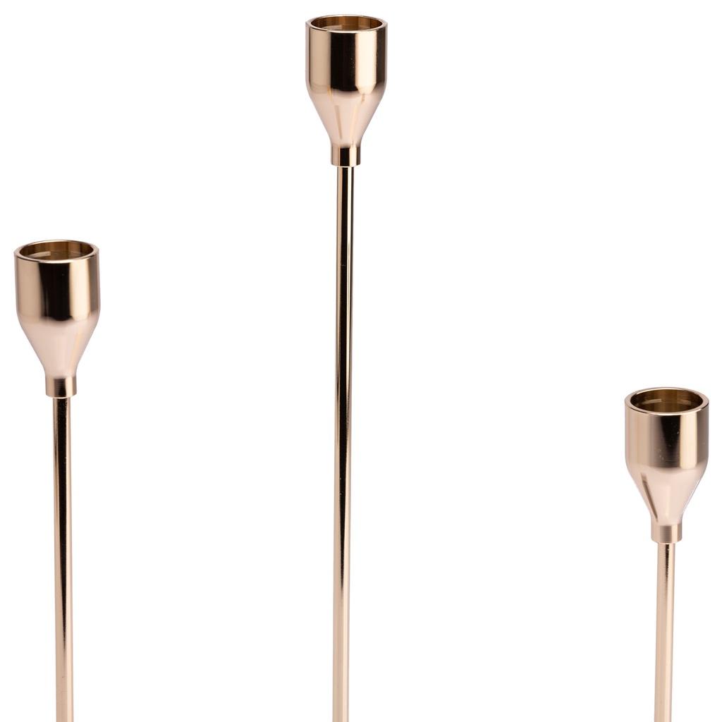 Set 3 candelabros dorados