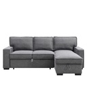 Sofá seccional cama Guido gris oscuro