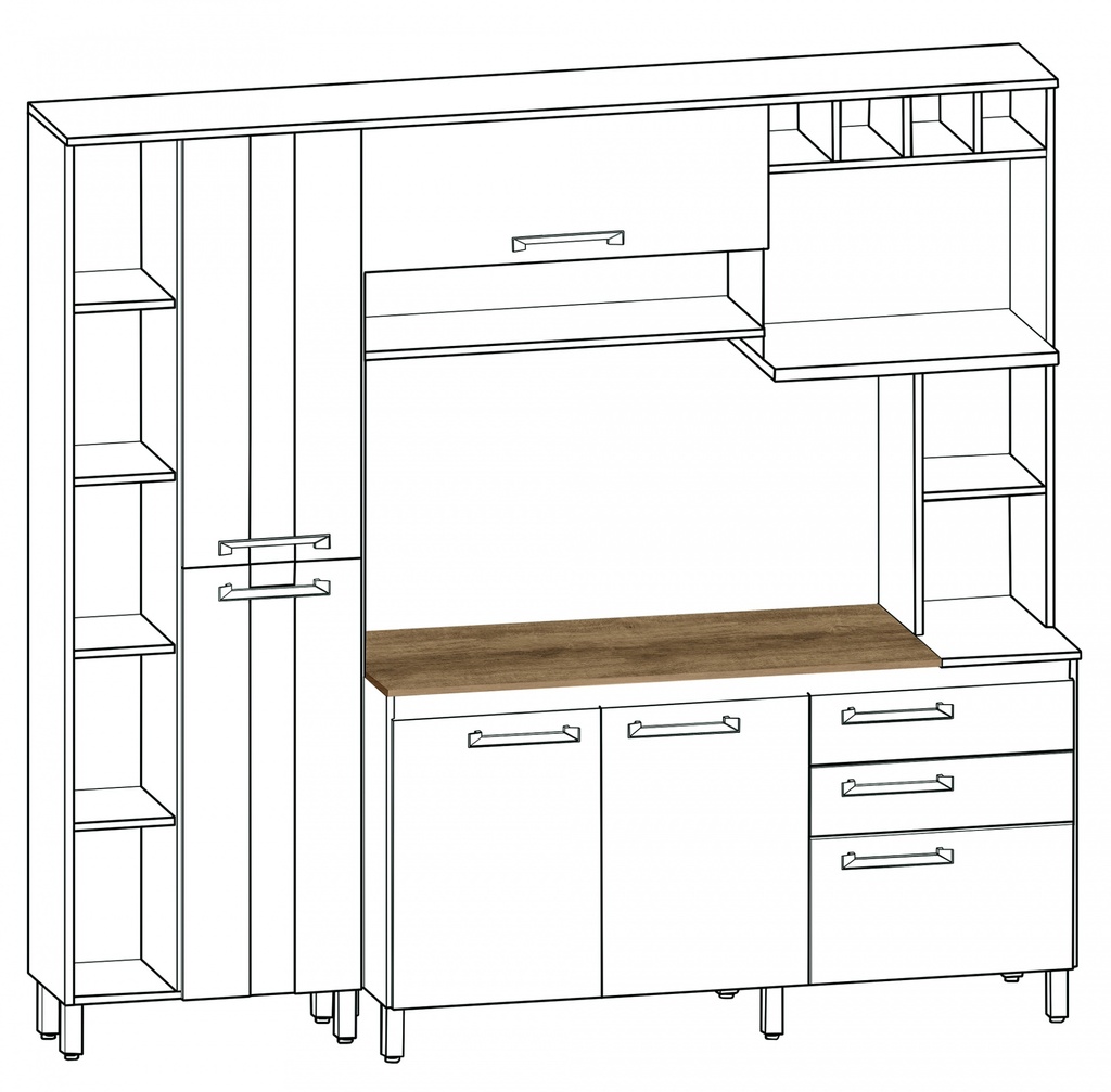 Cubierta de cocina Aglo Salmao 120cm