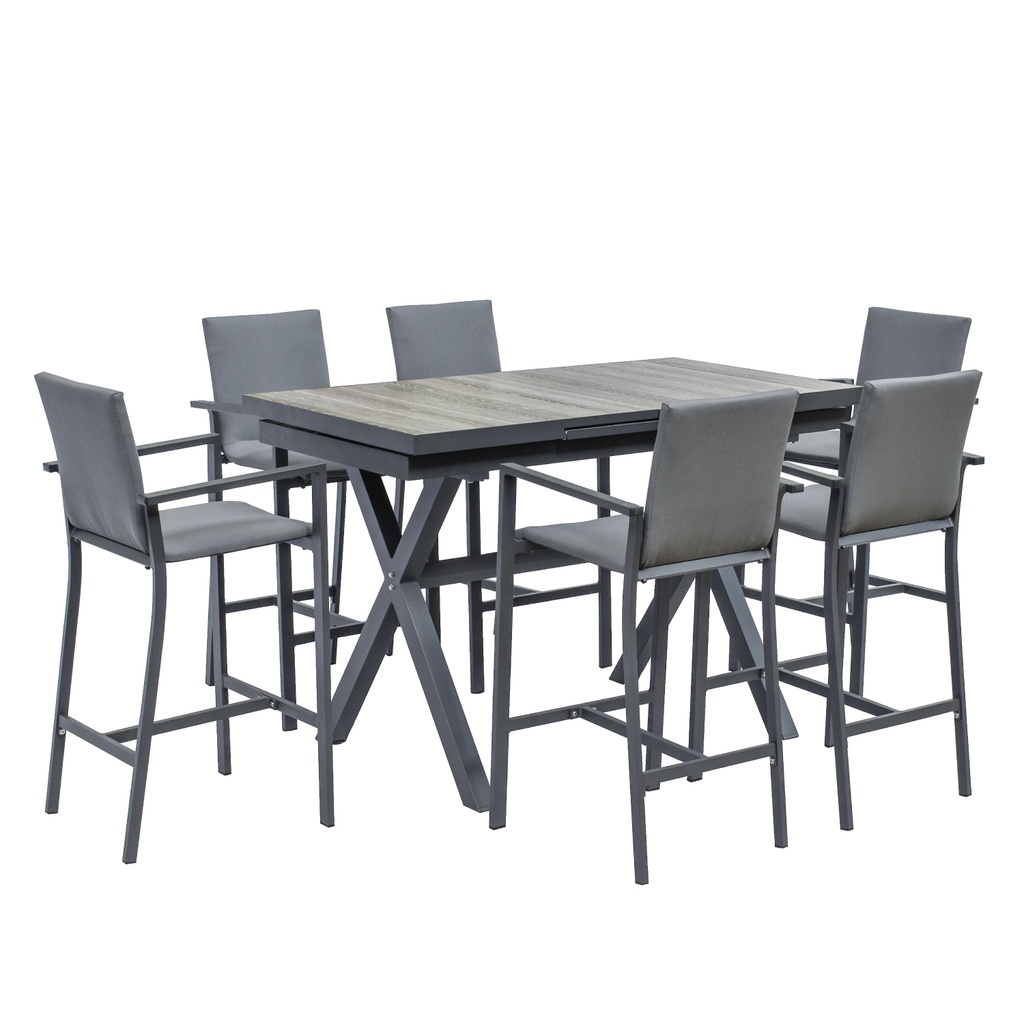 Comedor bar terraza extensible 6 sillas Lucca - Lucca