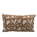 Cojín 30x50cm print flor ocre