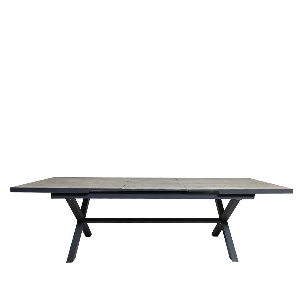 Mesa terraza extensible Ravello vidrio templado gris 152/200cm
