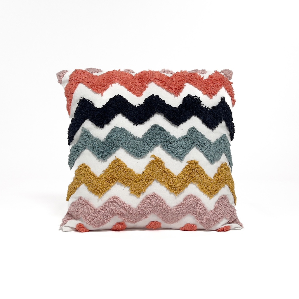 Cojín 40x40cm kids zigzag azul