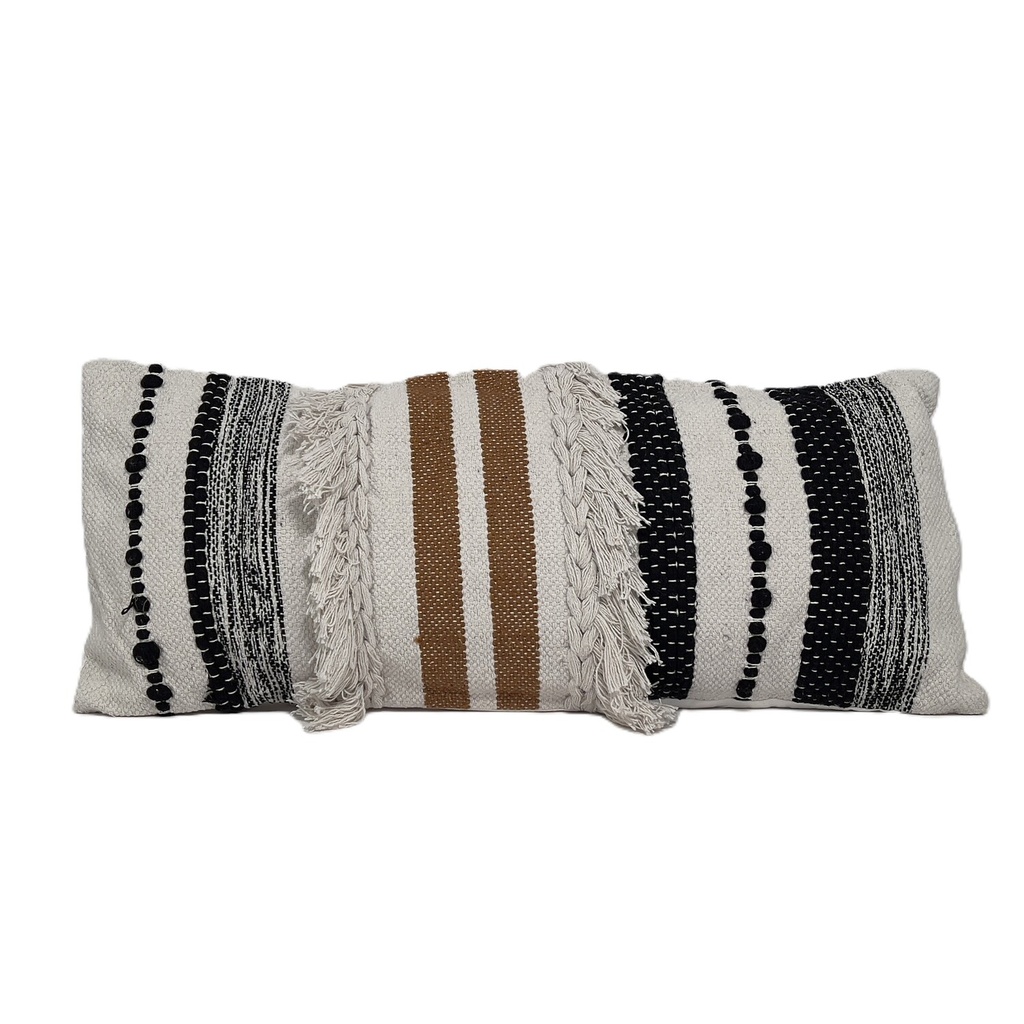 Cojín 30x70cm boho flecos