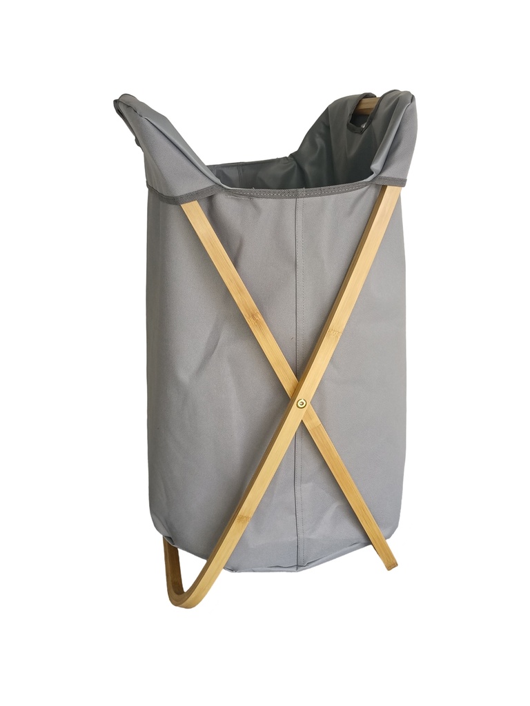 Canasto de ropa tela y bambú