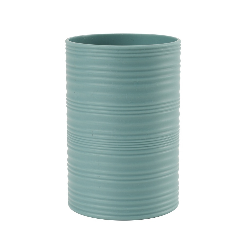 Vaso plástico estriado celeste