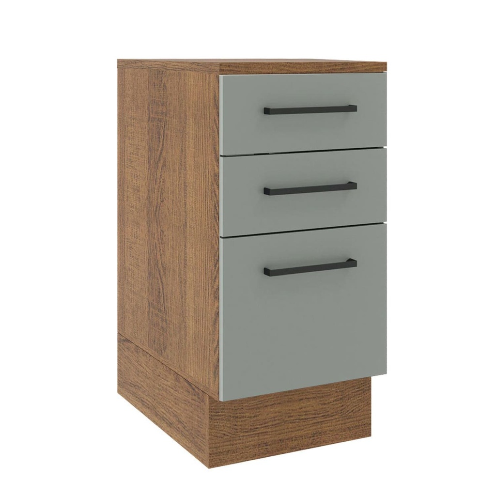 Base cocina Agata gris 3 cajones 40cm