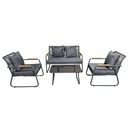 Juego living terraza Macos 2-1-1 gris