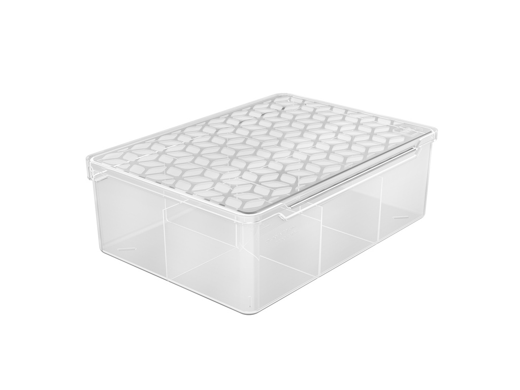 Contenedor con tapa y divisiones 34,5x12,5x5,5cm