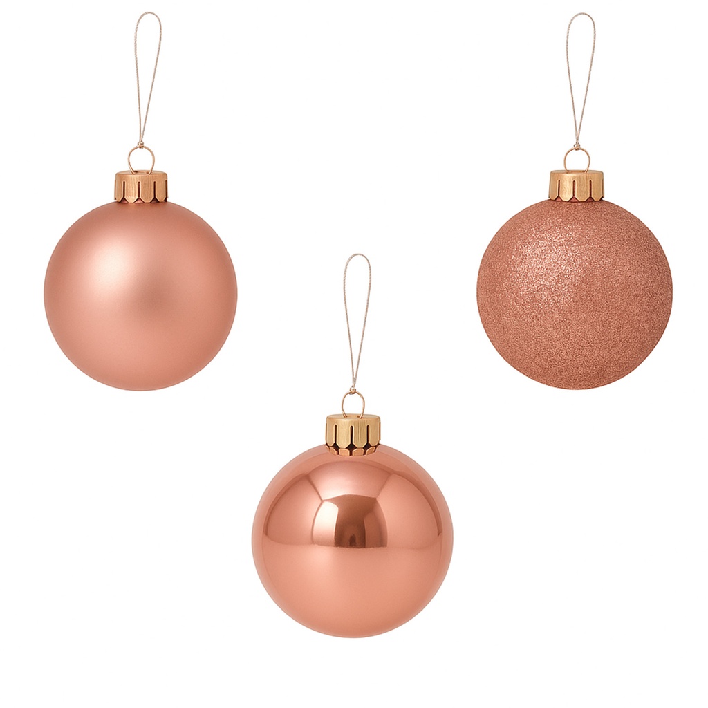 Bola navidad 8cm 12pcs rose gold