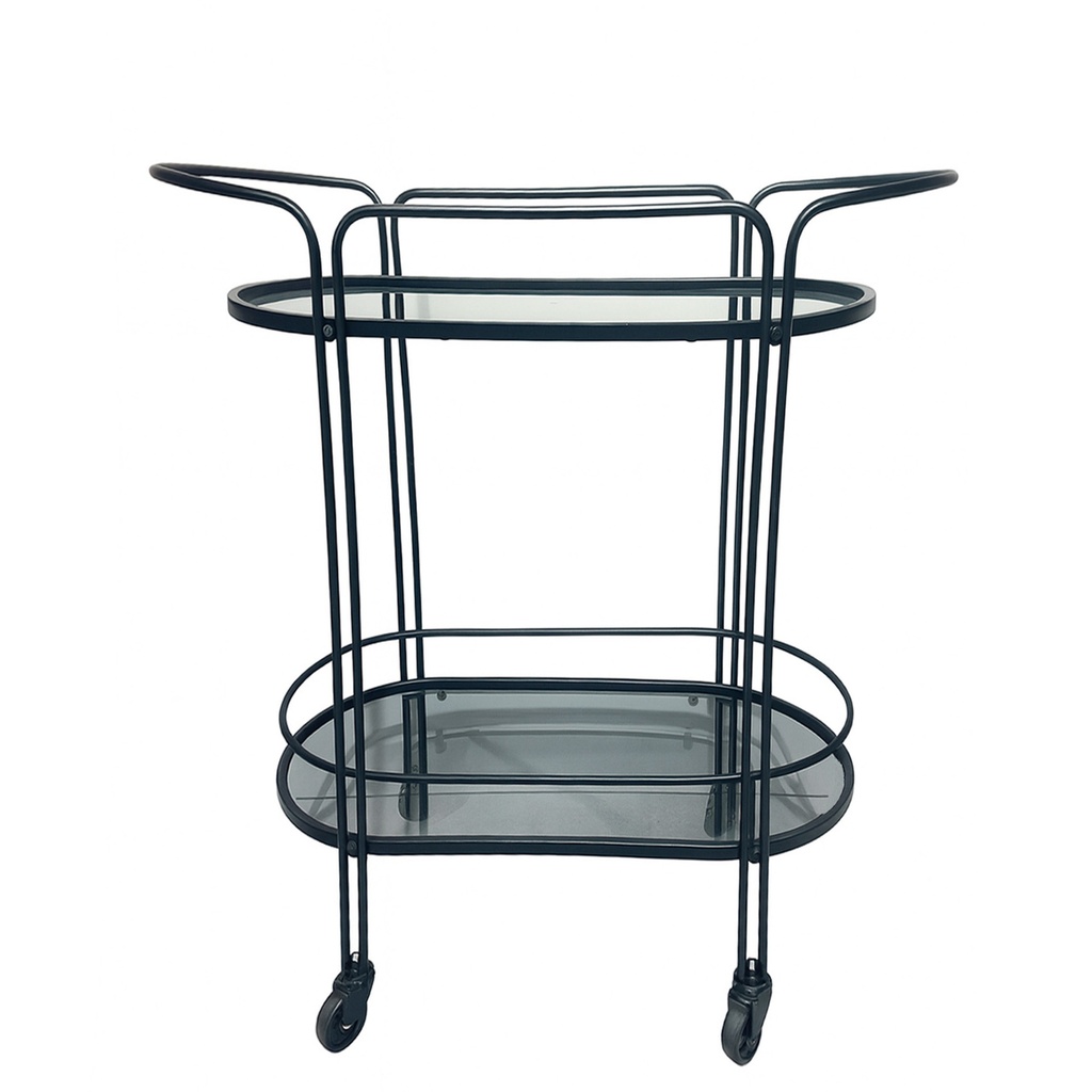 Carro bar 2 niveles 74cm negro 