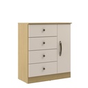 Cómoda 4 cajones 1 puerta Lisboa Canary/Off white