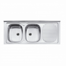 [230023926] Lavaplatos doble acero inoxidable izquierdo c/valvulas