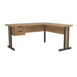 [230026721] Escritorio Teca Italia en L 170x150x75 café